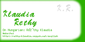 klaudia rethy business card